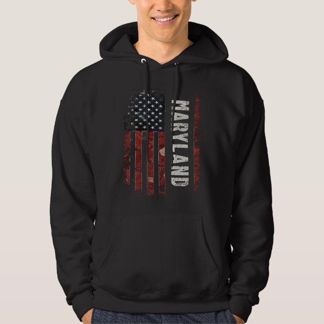 Veste À Capuche Drapeau du Maryland USA (Devant)