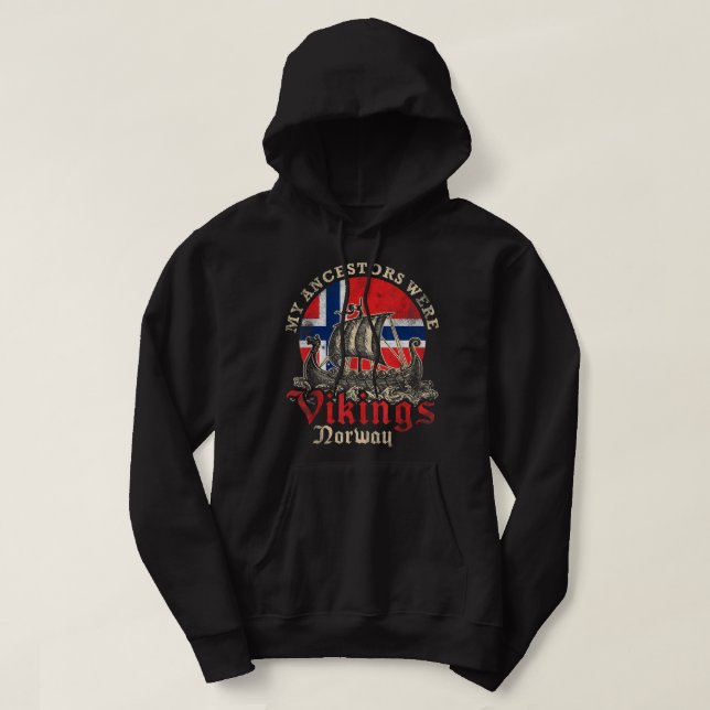 Veste À Capuche Drapeau du navire viking norvégien (Design devant)