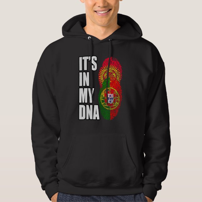 Veste À Capuche Drapeau Du Portugais Et Du Kirghizistan Mélangeant (Devant)