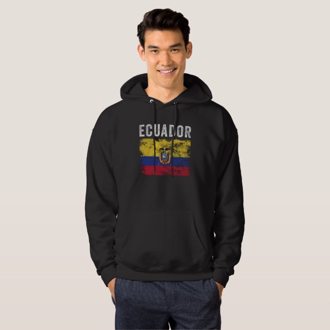 Veste À Capuche Drapeau équatorien désorganisé Drapeau équatorien (Devant entier)