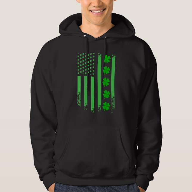 Veste À Capuche Drapeau irlandais américain Irlande Drapeau Jour d (Devant)