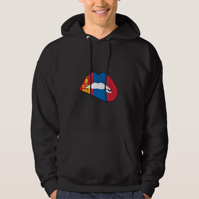 Veste À Capuche Drapeau mongol Fierté mongole Lip Racines mongoles (Devant)