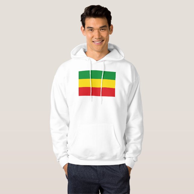 Veste À Capuche Drapeau rastafarien Rasta Ethiopie (Devant entier)