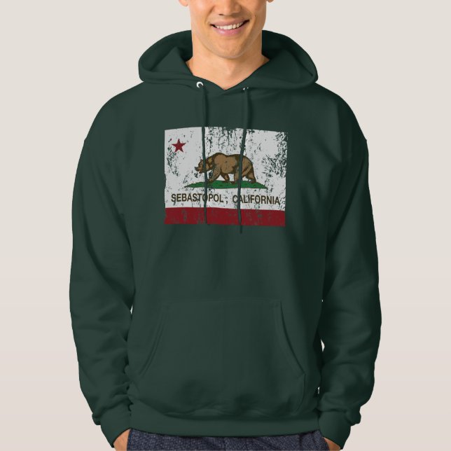 Veste À Capuche Drapeau Sébastopol de République de la Californie (Devant)