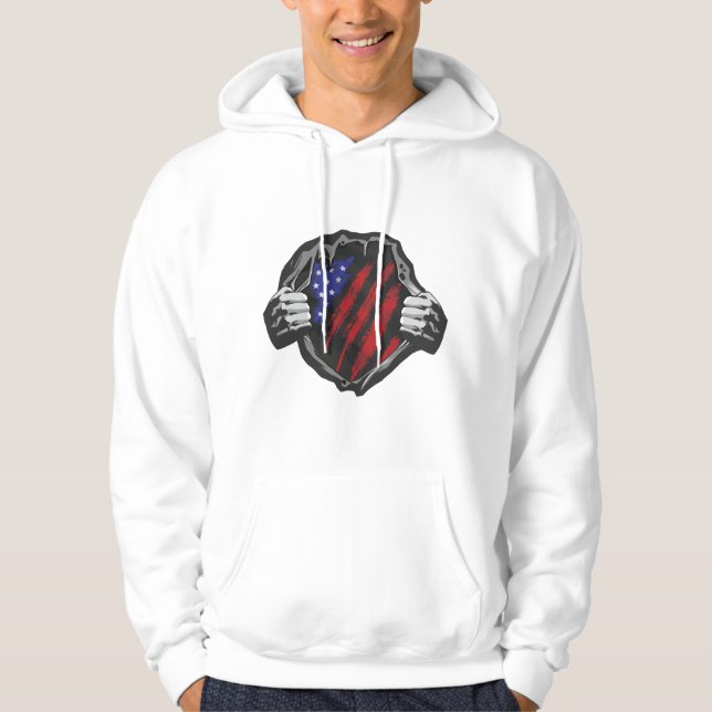 Veste À Capuche Drapeau superhero USA (Devant)