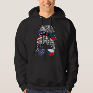 Veste À Capuche Drapeau Tchèque Américaine Femme Czechia Gro