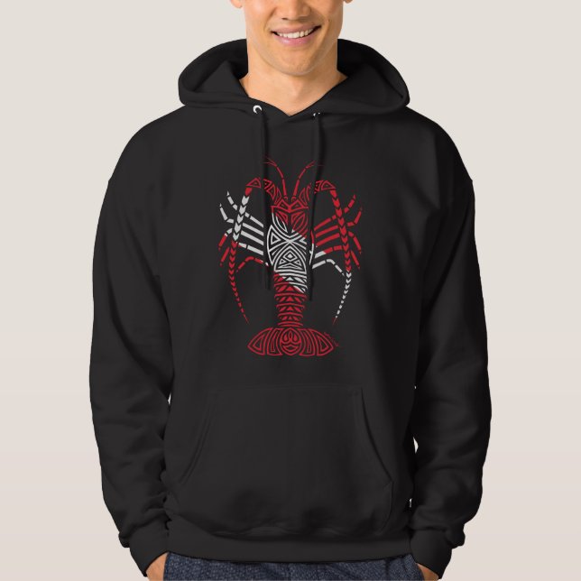 Veste À Capuche Drapeau tribal de plongée Homard épineux (Devant)