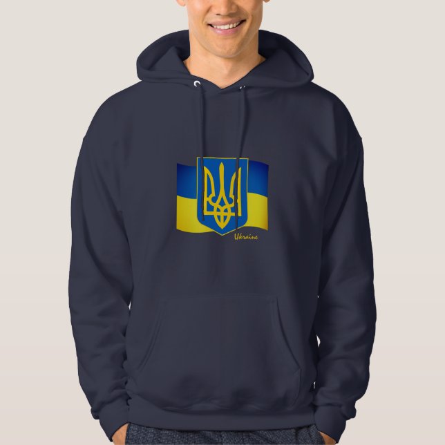 Veste À Capuche drapeau ukrainien, Emblem & Ukraine mode / sports (Devant)
