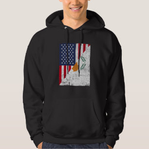 Veste À Capuche Drapeau USA moitié Drapeau Chypre Américain Chypri