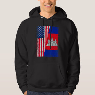 Veste À Capuche Drapeau vintage américain Cambodge Patriotique