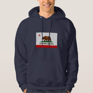 Veste À Capuche Drapeau vintage d'état de la Californie (affligé