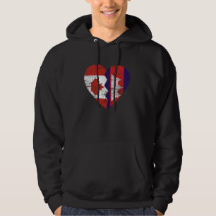 Veste À Capuche Drapeaux canadiens cambodgiens Heart Canada Cambod