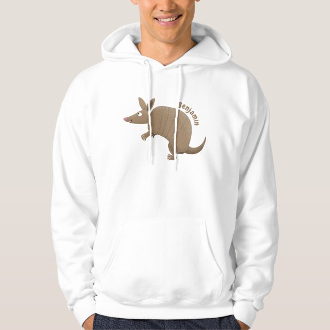 Veste À Capuche Drôle armadillo joyeux dessin animé (Devant)