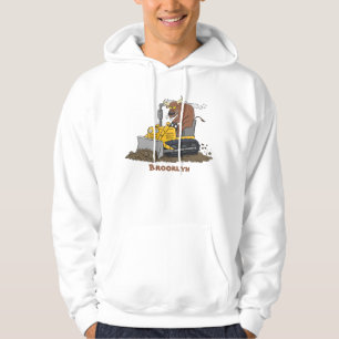 Veste À Capuche Drôle bulldozer de conduite de taureaux