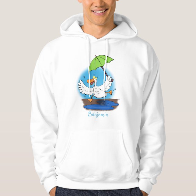 Veste À Capuche Drôle canard avec parapluie dessin animé (Devant)