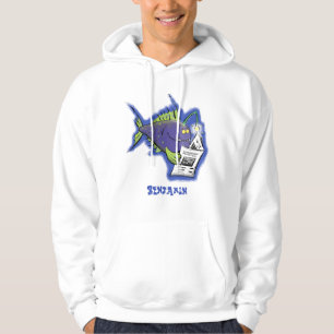 Veste À Capuche Drôle caricature de poisson de pêcheur