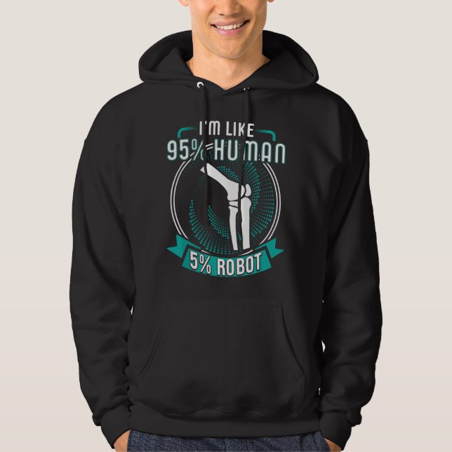 Veste À Capuche Drôle de chirurgie de remplacement du genou en tit (Devant)