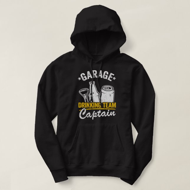 Veste À Capuche Drôle Garage de bière Boisson Garage Casquette d'é (Design devant)