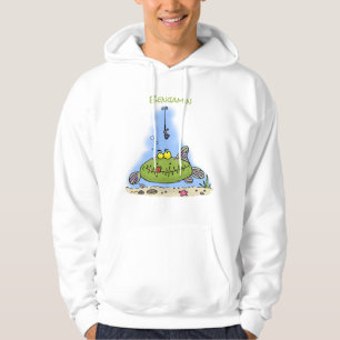 Veste À Capuche Drôle gras affamé poisson vert dessin de pêche