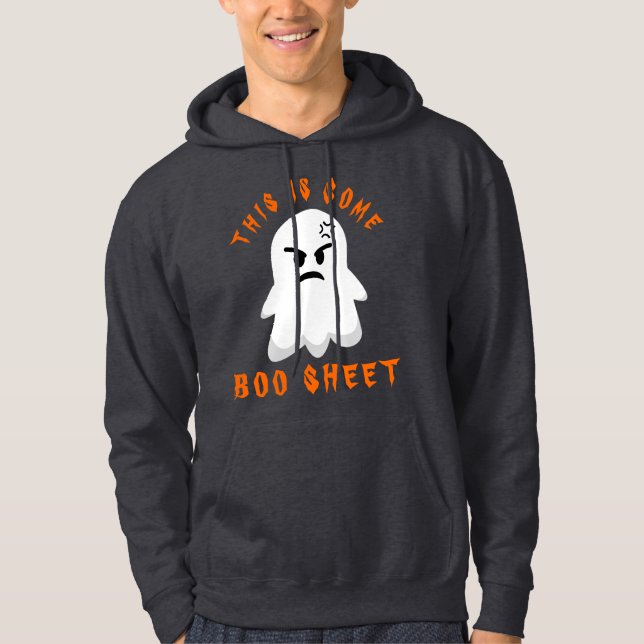 Veste À Capuche Drôle Halloween Éffrayant Fantôme Ceci Est La Feui (Devant)