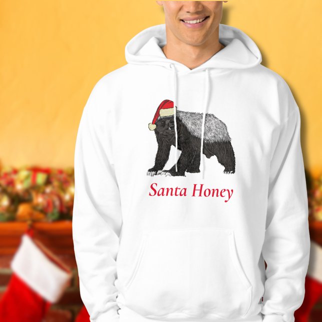 Veste À Capuche Drôle Noël Honey Badger Père Noël Honey Citation (Funny Christmas honey badger Santa honey quote sweatshirt )