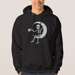 Veste À Capuche Drôle Skeleton de Lover de café assis sur la demi-