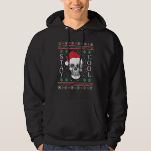 Veste À Capuche Drôle Skull Père Noël Restez Cool Noël Retro Ugly