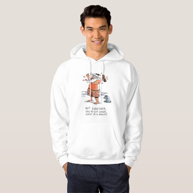 Veste À Capuche Drunk Santa white hooded sweatshirt (Devant entier)