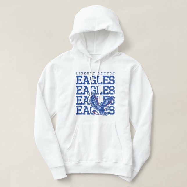 Veste À Capuche Eagles Distressed LB, GraphicLoveShop (Design devant)