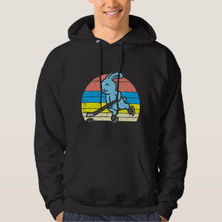 Veste À Capuche Easter Bunny Playing Ice Hockey Retro Sports Men W