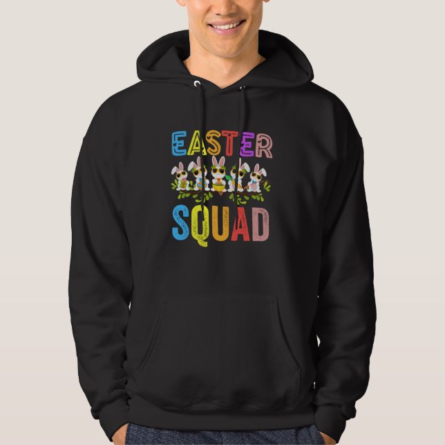 Veste À Capuche Easter Squad Family Matching Easter Day Bunny Egg  (Devant)