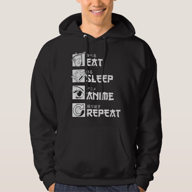 Veste À Capuche Eat Sleep Anime Repeat (Devant)