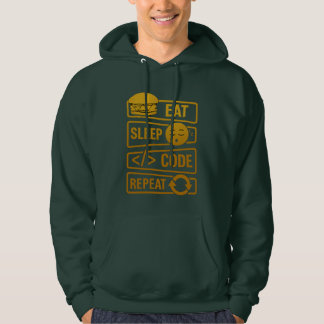 Veste À Capuche Eat Sleep Code Repeat – Gold Tech Lifestyle Design