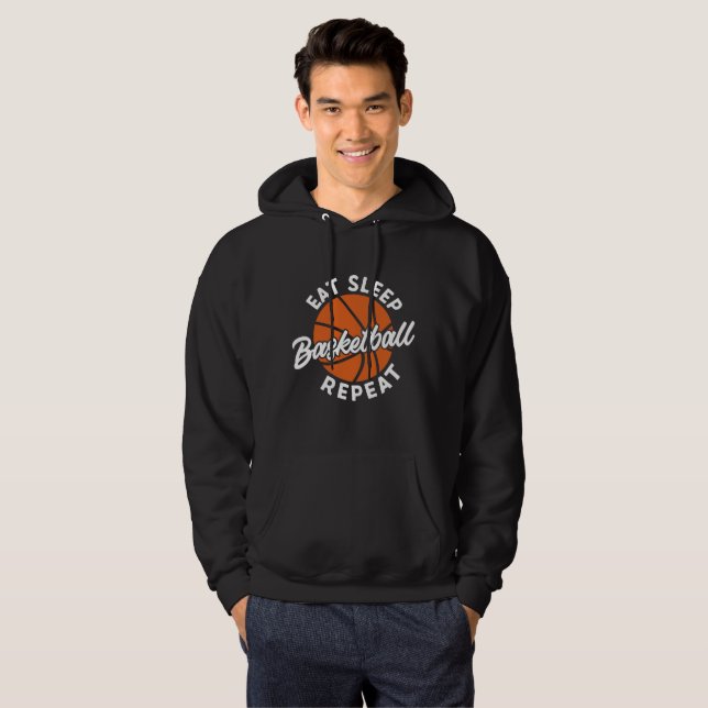 Veste À Capuche Eat Sleep Repeat White Basketball (Devant entier)