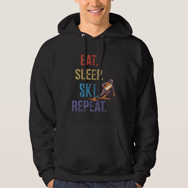 Veste À Capuche Eat Sleep Ski Repeat Ski (Devant)