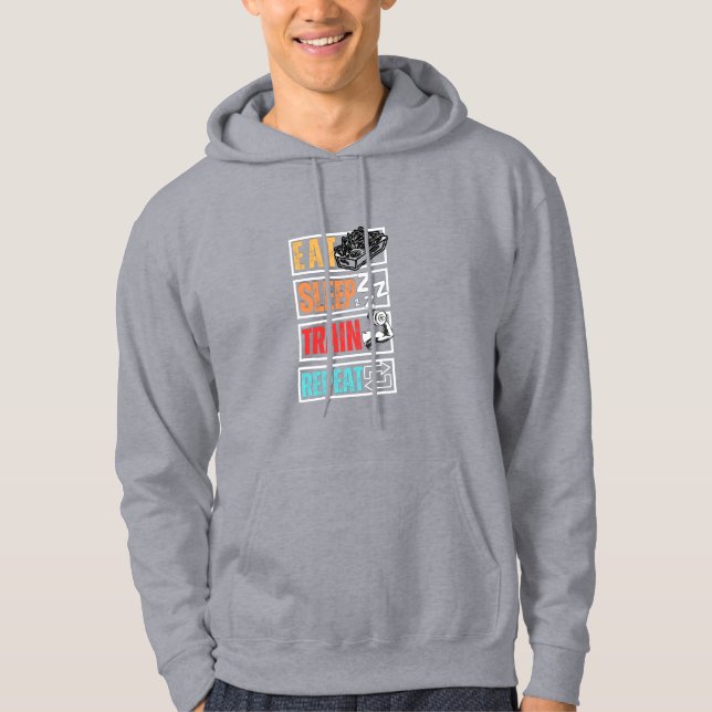 Veste À Capuche Eat Sleep Train Repeat  (Devant)