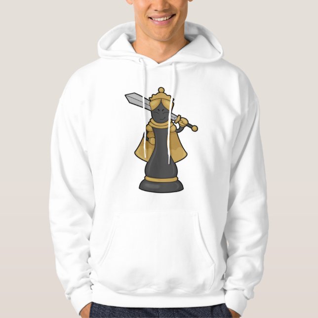 Veste À Capuche Échecs Queen au jeu d'échecs avec épée (Devant)