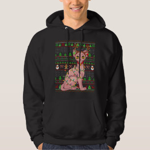 Veste À Capuche Éclairage de style doux Xmas Sphynx Chat Christ