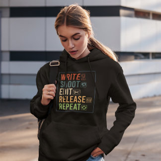 Veste À Capuche Écrire Tir Modifier Lancer Répéter - Cinéma