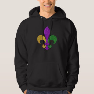 Veste À Capuche Effet Parties scintillant Fleur De Lis Mardi Gras_
