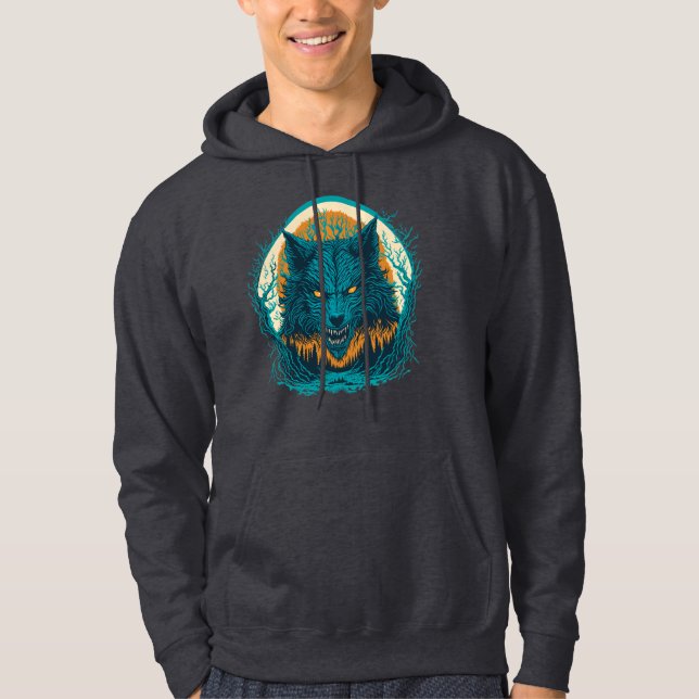 Veste À Capuche Effrayant loup-garou (Devant)