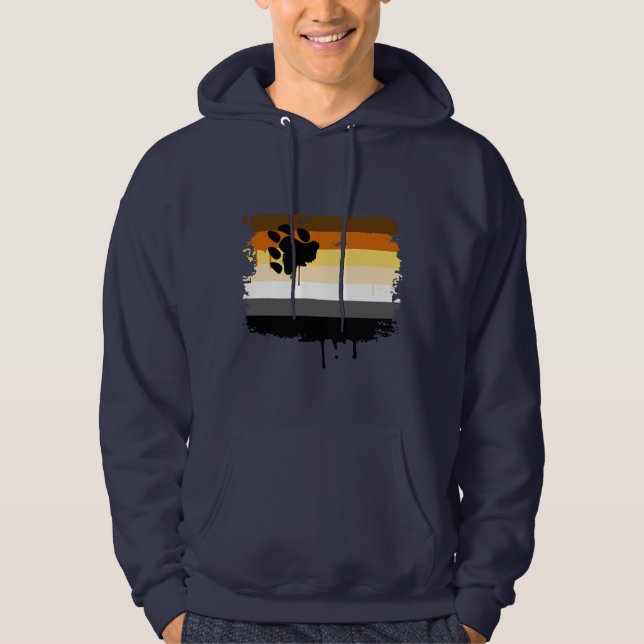 VESTE À CAPUCHE ÉGOUTTURE DE DRAPEAU D'OURS (Devant)