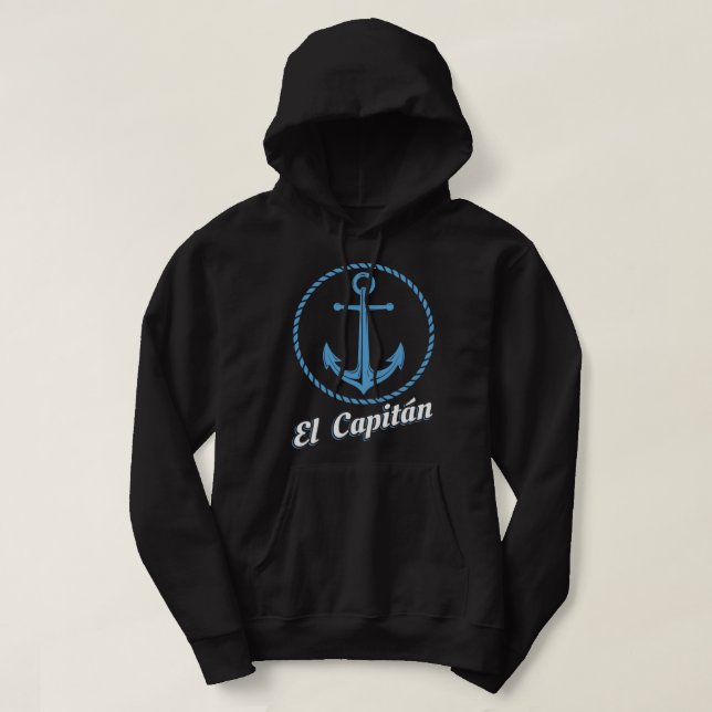 Veste À Capuche El Capitan Cadeau Skipper Funny Sea Capitan Capita (Design devant)