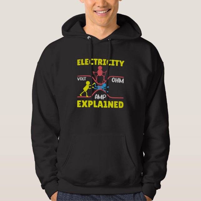 Veste À Capuche Electricity Explained Volt Ohm AMP  Electricity Sc (Devant)