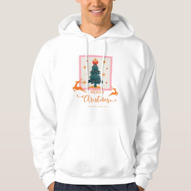 Veste À Capuche 🎄 Elegant Christmas Tree with Reindeers – Merry (Devant)