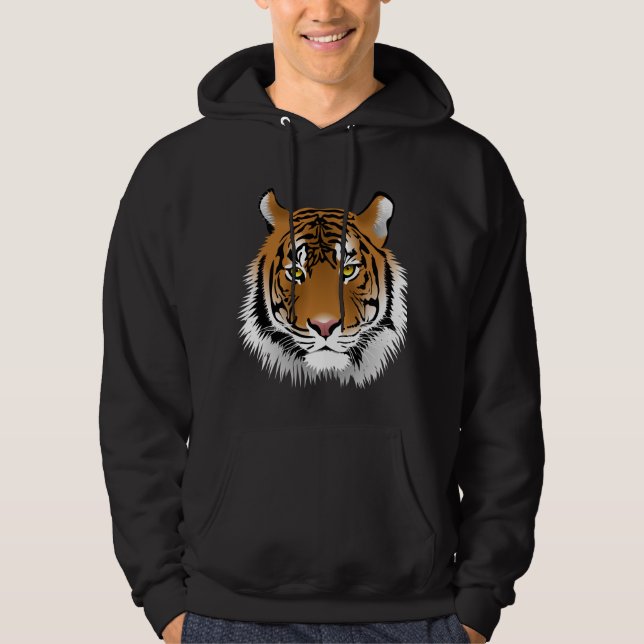 Veste À Capuche Élégant tirage de tigre pour lui noir (Devant)