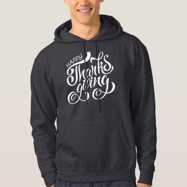 Veste À Capuche Élégante typographie de Thanksgiving (Devant)