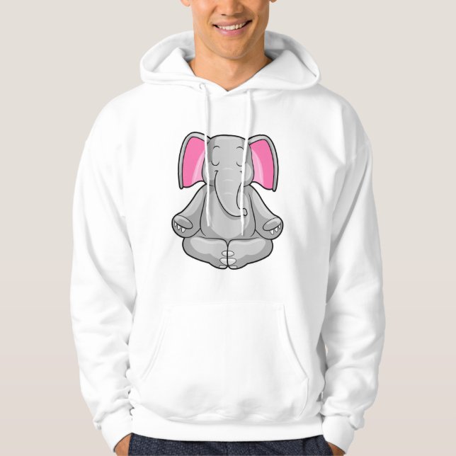 Veste À Capuche Eléphant au yoga en jambe (Devant)