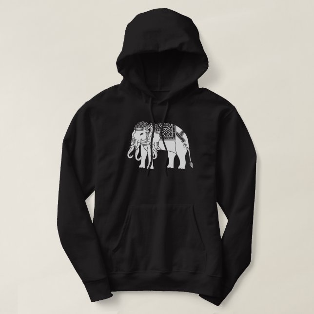 Veste À Capuche Elephant blanc thaïlandais Erawan (Design devant)