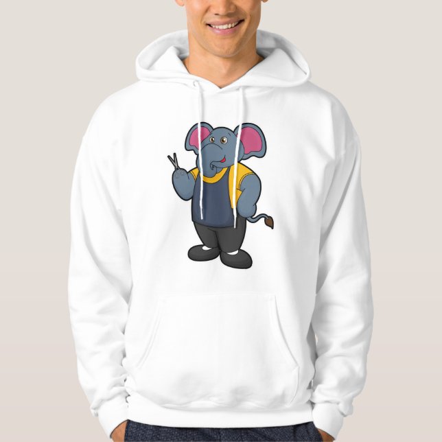Veste À Capuche Elephant coiffeur avec ciseaux (Devant)